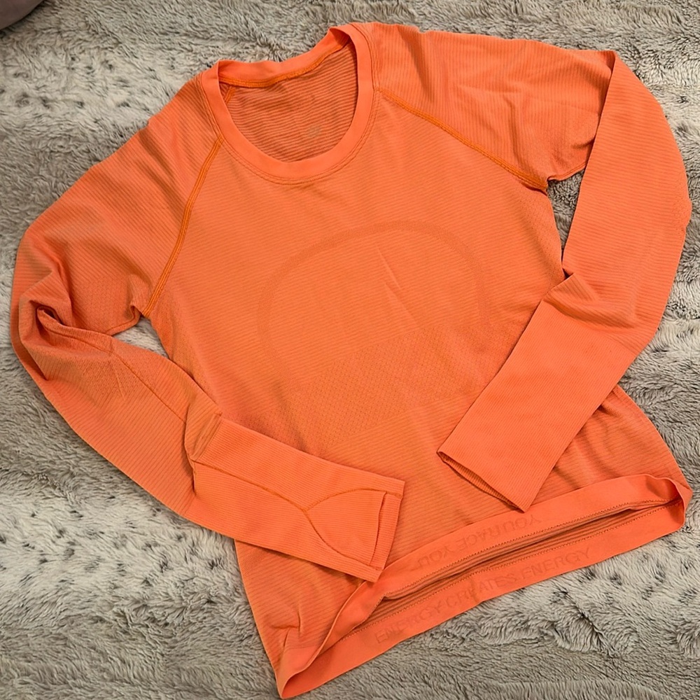 Swiftly Tech Long-Sleeve 2.0 Shirt Race Length Size 6 EUC / Like New Orange Soda